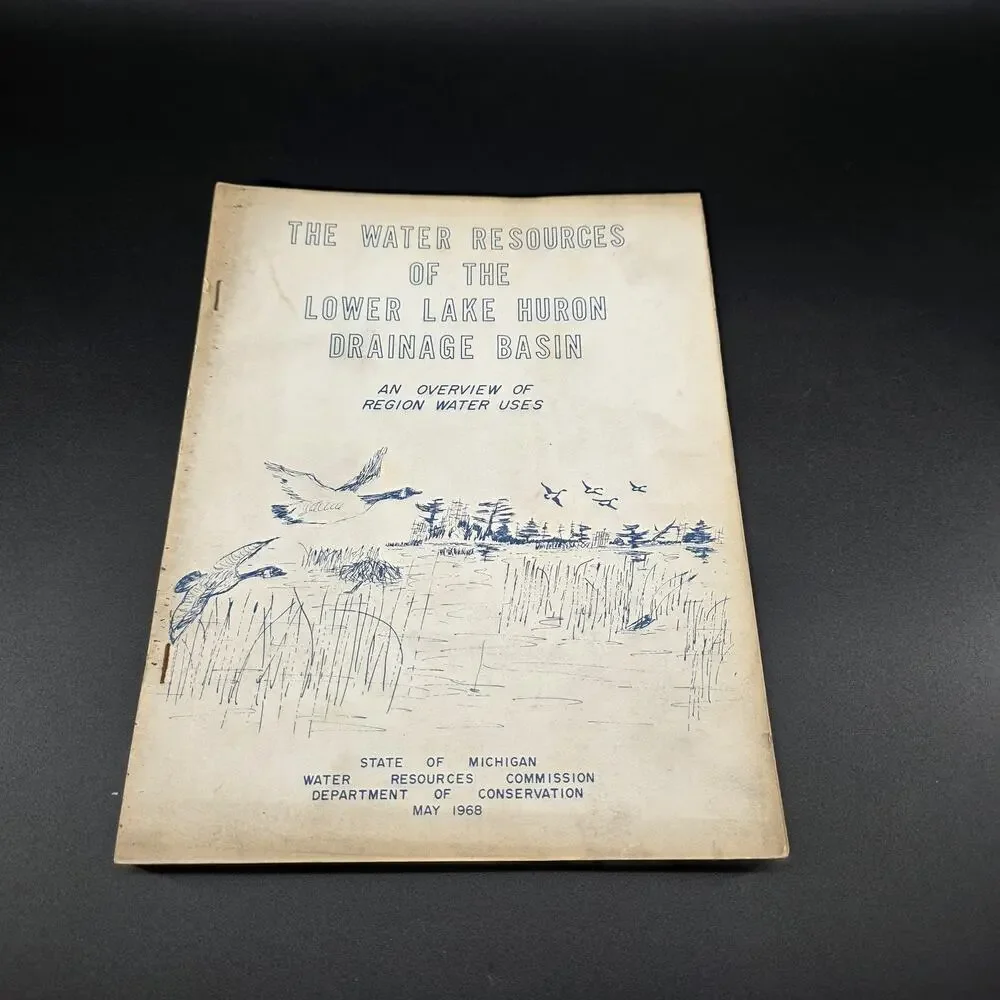 Vintage 1968 Michigan Water Resources Lower Lake Huron Drainage Basin Report